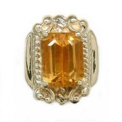 B1784 14K SLIDE WITH OCTAGON CITRINE 